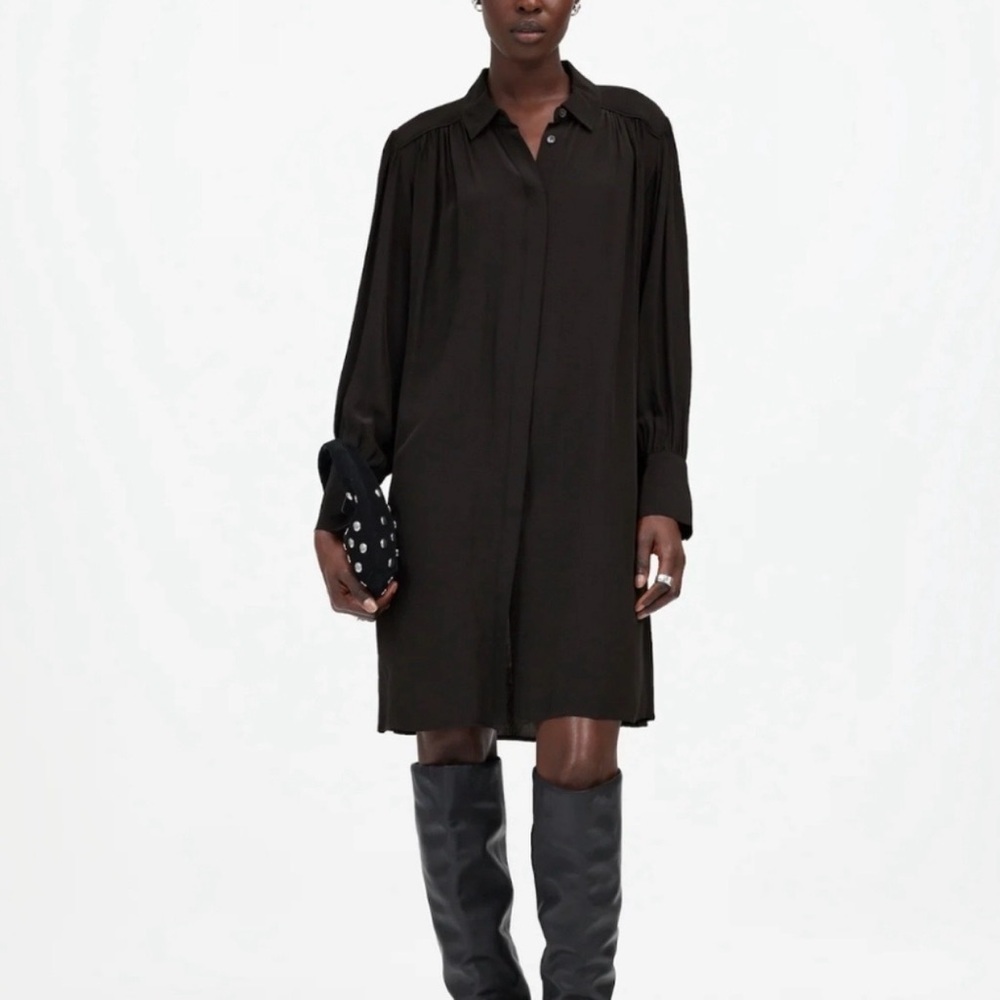 Madewell Relaxed Button-Front Mini Dress - Size M - NWT - Black